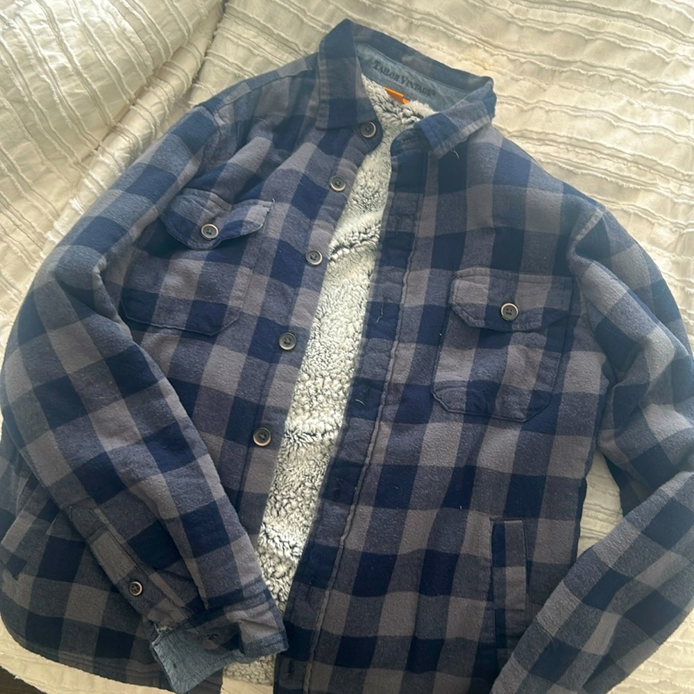 NWOT Taylor Vintage Flannel Jacket Fur Lined Small